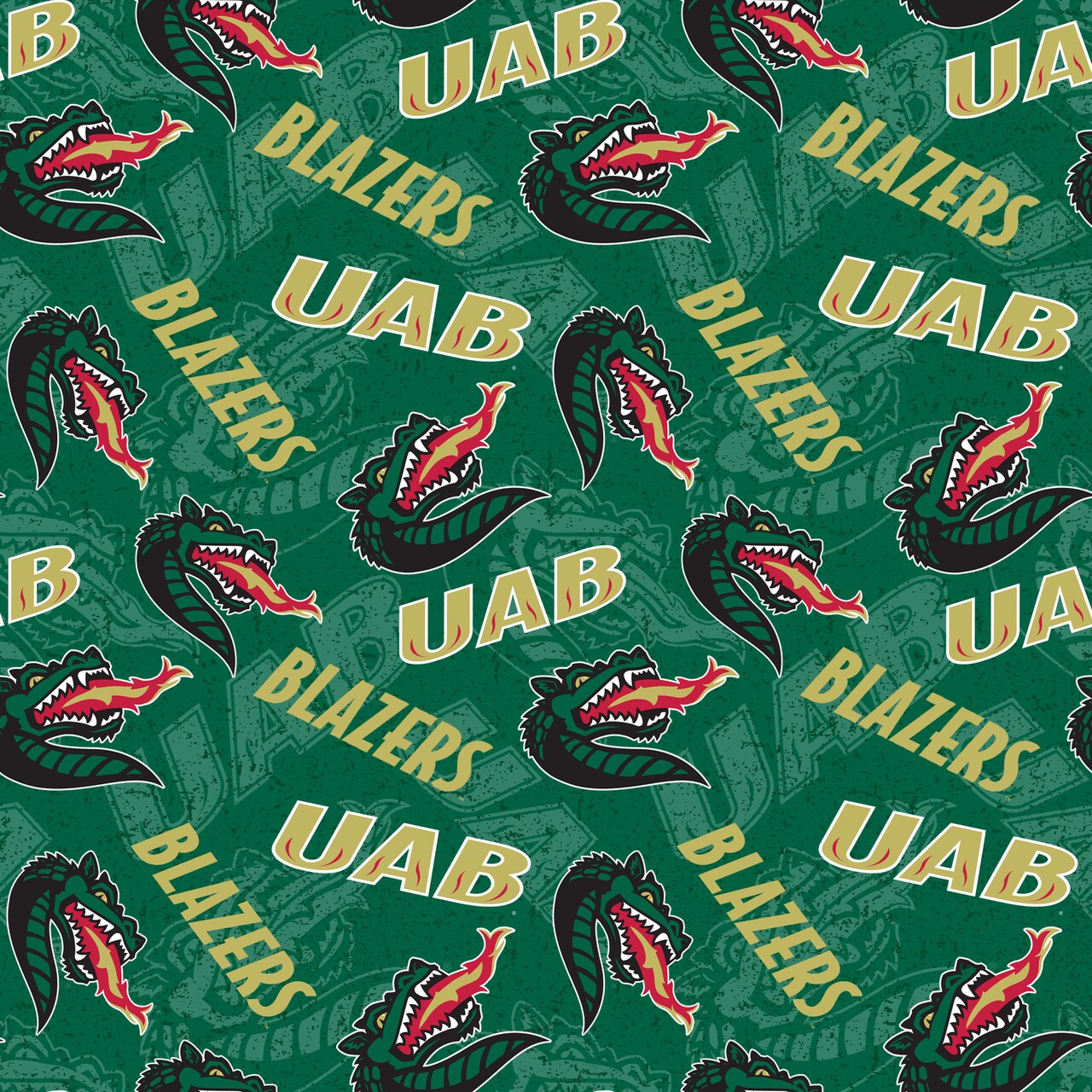 Sykel Enterprises-University of Alabama at Birmingham Cotton Fabric-UAB Blazers Tone On Tone Cotton Quilting Fabric